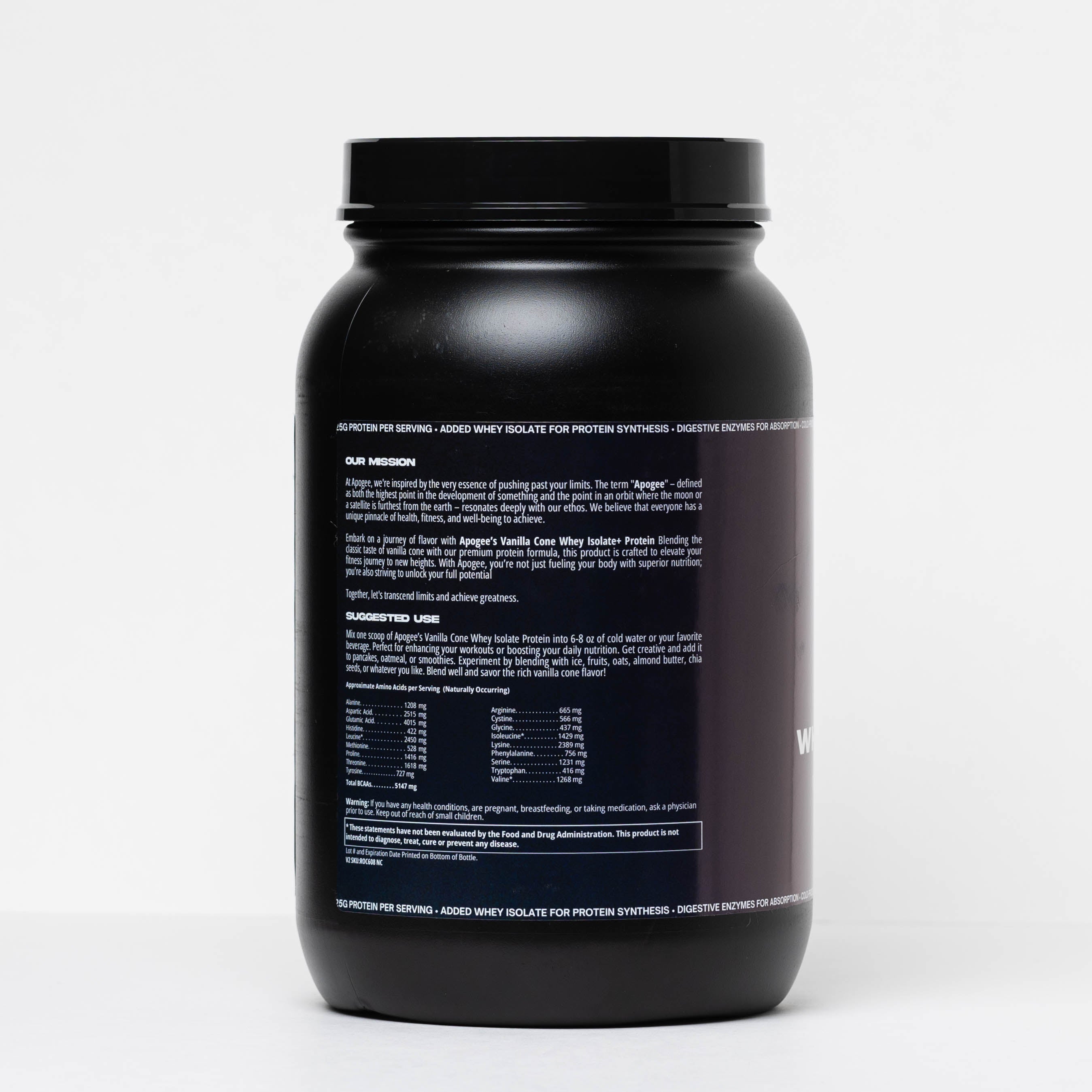 APOGEE VANILLA CONE WHEY ISOLATE PROTEIN +
